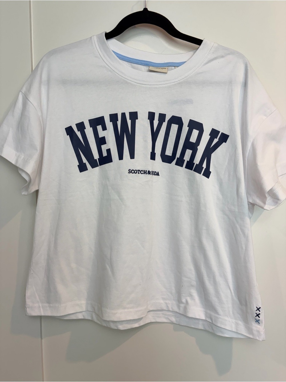 Scotch & Soda New York Graphic Crop T-Shirt White LG